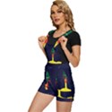 Rocket Halftone Astrology Astronaut Short Overalls View2