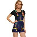 Rocket Halftone Astrology Astronaut Short Overalls View3