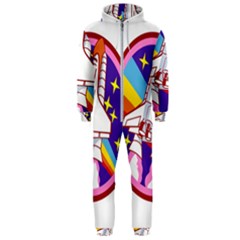 Badge Patch Pink Rainbow Rocket Hooded Jumpsuit (men) by Salman4z