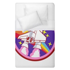 Badge Patch Pink Rainbow Rocket Duvet Cover (single Size) by Salman4z