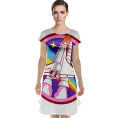 Badge Patch Pink Rainbow Rocket Cap Sleeve Nightdress by Salman4z