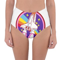 Badge Patch Pink Rainbow Rocket Reversible High-waist Bikini Bottoms by Salman4z