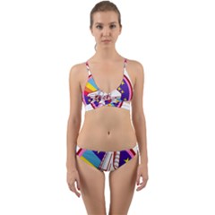 Badge Patch Pink Rainbow Rocket Wrap Around Bikini Set by Salman4z