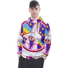 Badge Patch Pink Rainbow Rocket Men s Pullover Hoodie by Salman4z