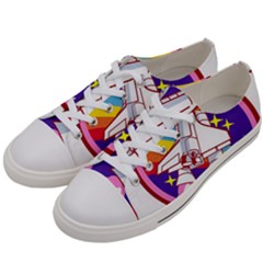 Badge Patch Pink Rainbow Rocket Men s Low Top Canvas Sneakers by Salman4z