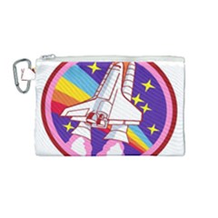 Badge Patch Pink Rainbow Rocket Canvas Cosmetic Bag (medium) by Salman4z