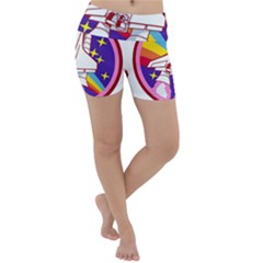 Badge Patch Pink Rainbow Rocket Lightweight Velour Yoga Shorts by Salman4z