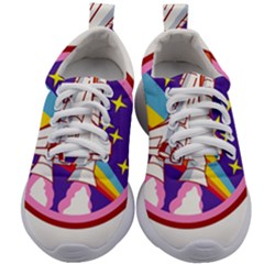 Badge Patch Pink Rainbow Rocket Kids Athletic Shoes by Salman4z