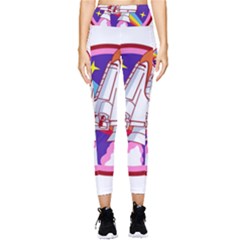 Badge Patch Pink Rainbow Rocket Pocket Leggings  by Salman4z