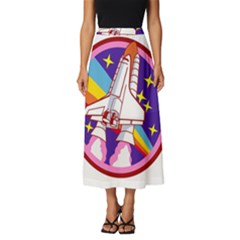 Badge Patch Pink Rainbow Rocket Classic Midi Chiffon Skirt by Salman4z