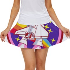 Badge Patch Pink Rainbow Rocket Women s Skort