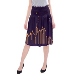 Skyscraper Town Urban Towers Midi Beach Skirt by Salman4z