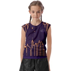 Skyscraper Town Urban Towers Kids  Raglan Cap Sleeve Tee by Salman4z