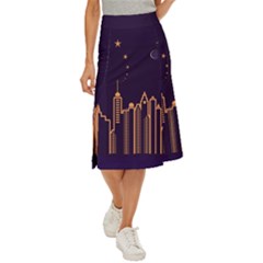 Skyscraper Town Urban Towers Midi Panel Skirt by Salman4z