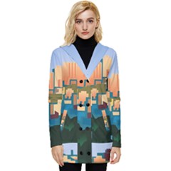 City Buildings Urban Dawn Button Up Hooded Coat  by Salman4z