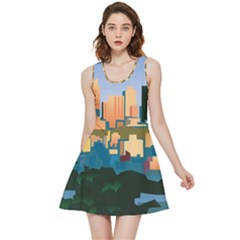 City Buildings Urban Dawn Inside Out Reversible Sleeveless Dress by Salman4z