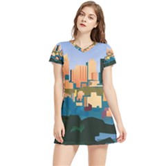 City Buildings Urban Dawn Women s Sports Skirt by Salman4z