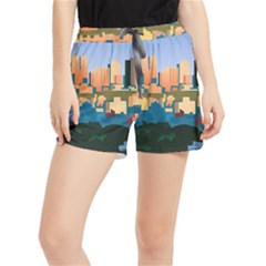 City Buildings Urban Dawn Women s Runner Shorts by Salman4z