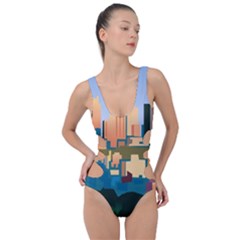 City Buildings Urban Dawn Side Cut Out Swimsuit by Salman4z