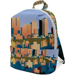 City Buildings Urban Dawn Zip Up Backpack by Salman4z