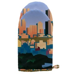 City Buildings Urban Dawn Microwave Oven Glove