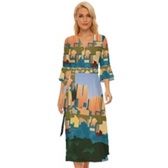 City Buildings Urban Dawn Midsummer Wrap Dress by Salman4z