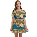 City Buildings Urban Dawn Kids  Short Sleeve Dolly Dress View1