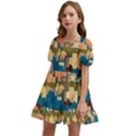 City Buildings Urban Dawn Kids  Short Sleeve Dolly Dress View2