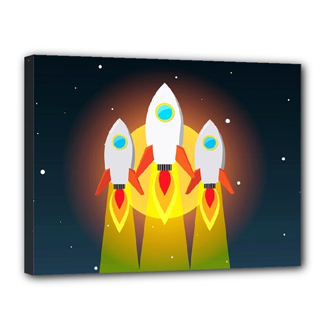 Rocket Take Off Missiles Cosmos Canvas 16  X 12  (stretched) by Salman4z