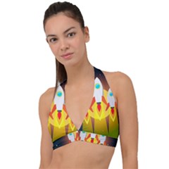 Rocket Take Off Missiles Cosmos Halter Plunge Bikini Top by Salman4z