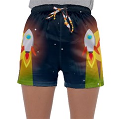 Rocket Take Off Missiles Cosmos Sleepwear Shorts by Salman4z