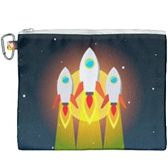 Rocket Take Off Missiles Cosmos Canvas Cosmetic Bag (xxxl) by Salman4z