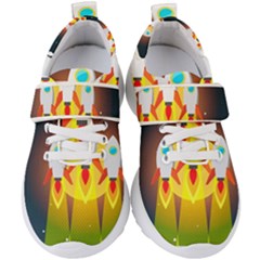 Rocket Take Off Missiles Cosmos Kids  Velcro Strap Shoes by Salman4z