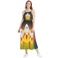 Rocket Take Off Missiles Cosmos Boho Sleeveless Summer Dress by Salman4z