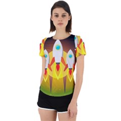 Rocket Take Off Missiles Cosmos Back Cut Out Sport Tee by Salman4z