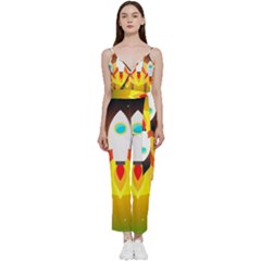 Rocket Take Off Missiles Cosmos V-neck Spaghetti Strap Tie Front Jumpsuit by Salman4z