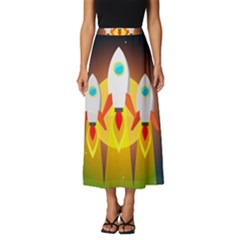 Rocket Take Off Missiles Cosmos Classic Midi Chiffon Skirt by Salman4z