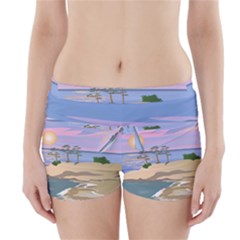 Vacation Island Sunset Sunrise Boyleg Bikini Wrap Bottoms by Salman4z