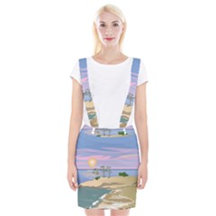 Vacation Island Sunset Sunrise Braces Suspender Skirt by Salman4z