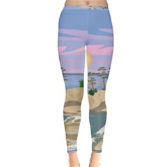 Vacation Island Sunset Sunrise Inside Out Leggings by Salman4z