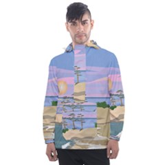 Vacation Island Sunset Sunrise Men s Front Pocket Pullover Windbreaker by Salman4z