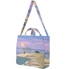 Vacation Island Sunset Sunrise Square Shoulder Tote Bag by Salman4z