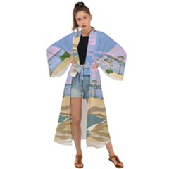 Vacation Island Sunset Sunrise Maxi Kimono by Salman4z