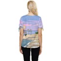 Vacation Island Sunset Sunrise Bow Sleeve Button Up Top View4