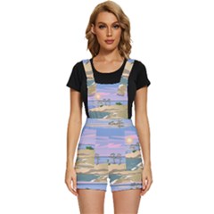 Vacation Island Sunset Sunrise Short Overalls by Salman4z