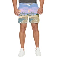 Vacation Island Sunset Sunrise Men s Runner Shorts by Salman4z