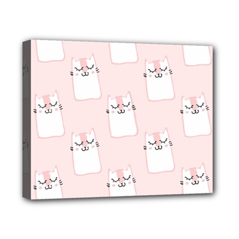 Pattern Pink Cute Sweet Fur Cats Canvas 10  x 8  (Stretched)