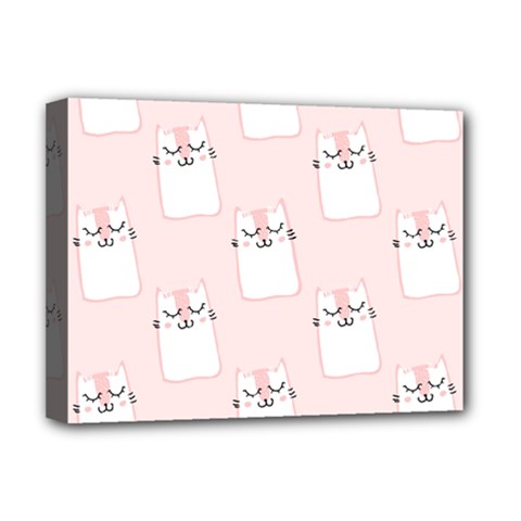 Pattern Pink Cute Sweet Fur Cats Deluxe Canvas 16  x 12  (Stretched) 