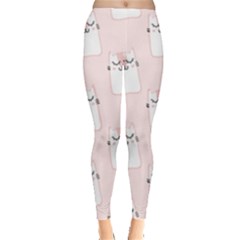 Pattern Pink Cute Sweet Fur Cats Leggings 