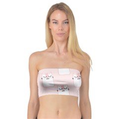 Pattern Pink Cute Sweet Fur Cats Bandeau Top